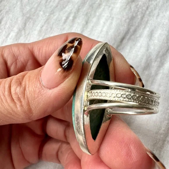 925 Marquis Peacekeeper Amazonite Ring 8.25